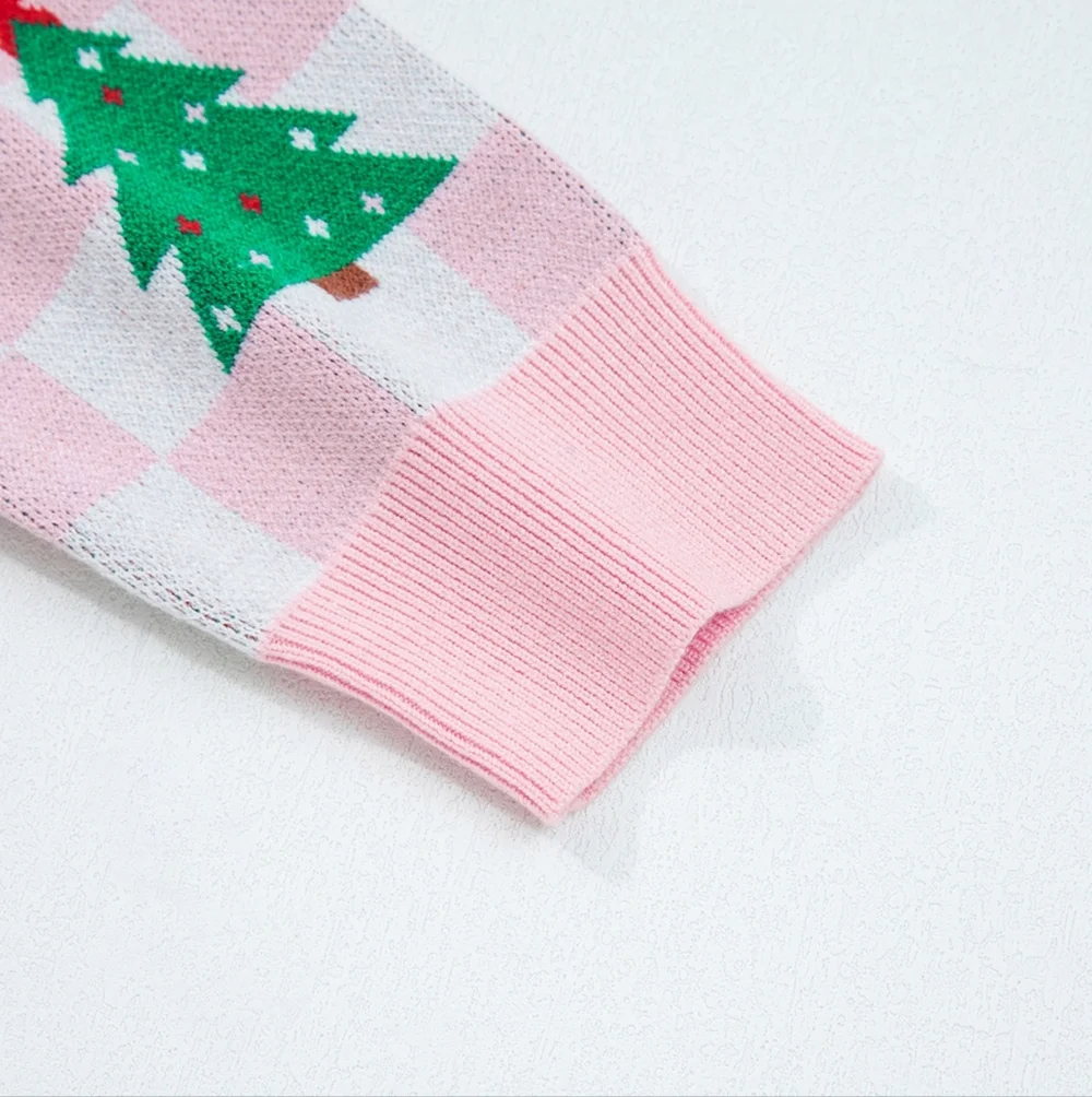 Merry Check Cardigan - Pink